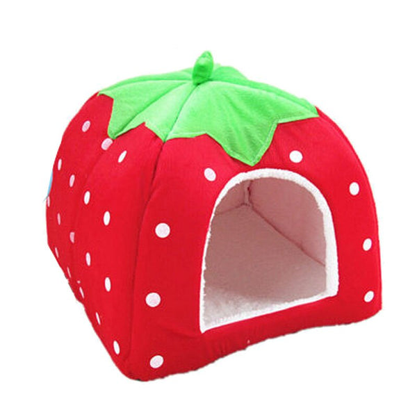 Cute Soft Strawberry Pet Bed