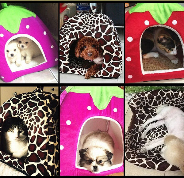 Cute Soft Strawberry Pet Bed