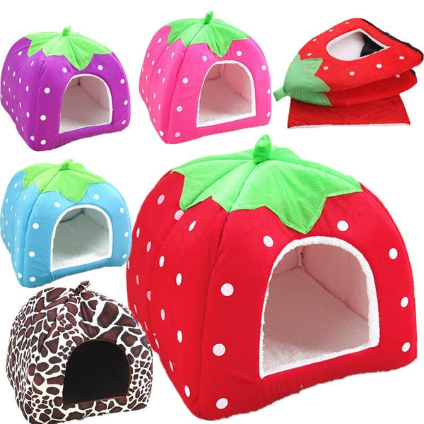 Cute Soft Strawberry Pet Bed