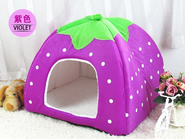 Cute Soft Strawberry Pet Bed