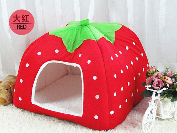 Cute Soft Strawberry Pet Bed