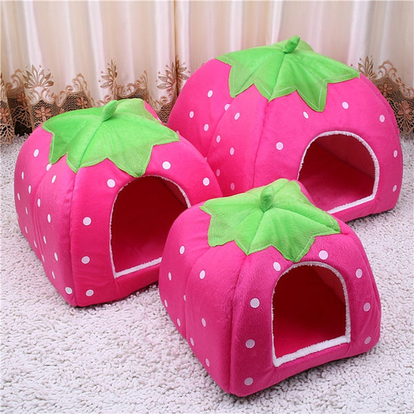 Cute Soft Strawberry Pet Bed