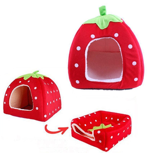 Cute Soft Strawberry Pet Bed