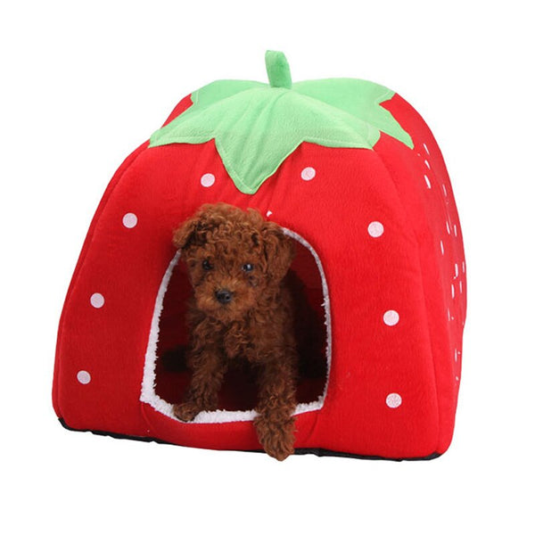 Cute Soft Strawberry Pet Bed