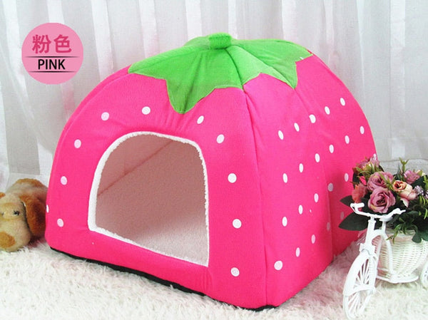 Cute Soft Strawberry Pet Bed