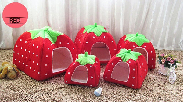 Cute Soft Strawberry Pet Bed