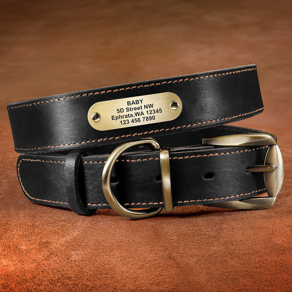Real Leather Dog Collar