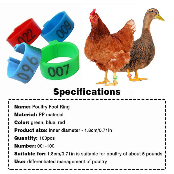 Poultry Numbered Leg Bands